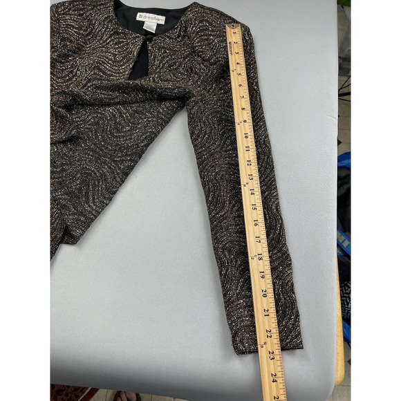 Dress Barn Womens Jacket Medium Gold Glitter Evening New Years Date Night Party - Picture 7 of 8